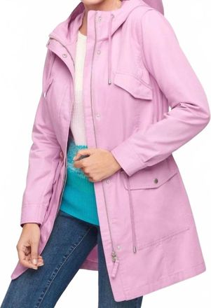 Talbots Hooded Washed Cotton Anorak Jacket In Purple