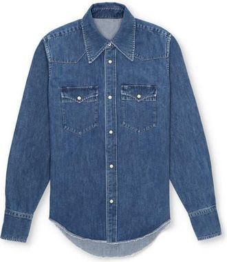 Fortela Yellowstone Stone Wash Denim Shirt in Multicolor at Nordstrom, Size Xx-Large