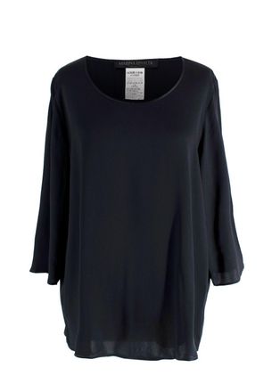 Marina Rinaldi Navy Silk- Blend Blouse Size XL