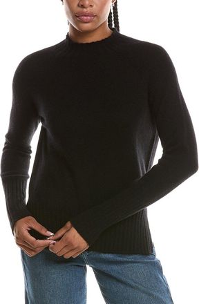 Fort&eacute; Cashmere Basic Trim Low Funnel 100% Cashmere Pullover