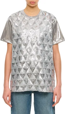 Junya Watanabe Geometric Sequin-Embellished Crew-Neck T-Shirt