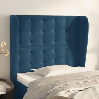 vidaXL Cabecero Con Orejas De Terciopelo Azul Oscuro 103x23x118/128 Cm Vidaxl