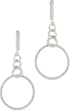 Sterling Forever Rosaline Cubic Zirconia Floating Ring Dangle Drop Earrings in Silver at Nordstrom Rack