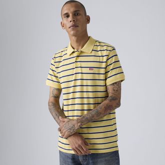 Levi's Housemark Polo - Mens - XL - Yellow / Young Stripe Raffia Pique