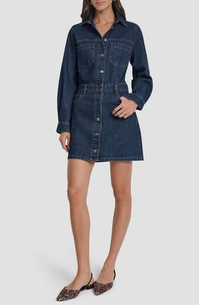 DKNY Long Sleeve Denim Shirtdress in Elery at Nordstrom Rack, Size X-Large