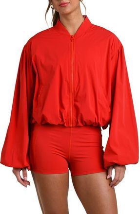 La Blanca Bishop Sleeve Bomber Jacket in Ruby at Nordstrom, Size X-Small