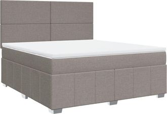 vidaXL Vidaxl - Cama Box Spring Con Colch&oacute;n Tela Gris Taupe 180x200 Cm