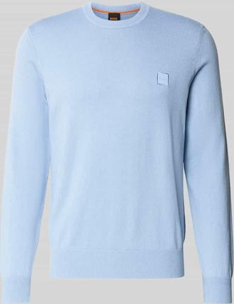 Boss Orange by Hugo Boss BOSS Orange Regular Fit Strickpullover aus Baumwoll-Kaschmir-Mix in Hellblau, Größe XXL