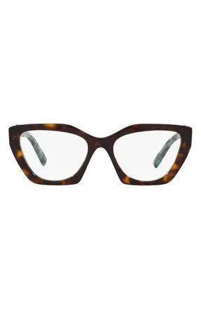 Prada 54mm Cat Eye Optical Glasses in Tortoise at Nordstrom