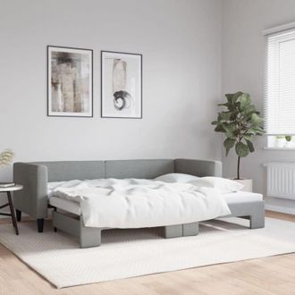vidaXL Sof&aacute; Cama Nido Tela Gris Claro 80x200 Cm Vidaxl