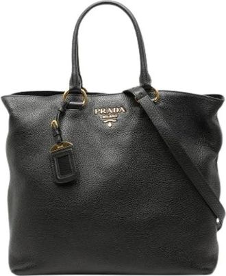 Prada Pre-owned Tote Bags, female, Black, Size: ONE SIZE Pre-owned Satchel