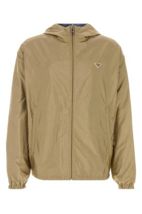 Prada Beige Logo Hood Jacket