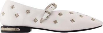Toga Archives Witte Leren Ballerinas Slip-On Ronde Neus - Dames - Ballerinas - Wit - 35 EU - Leer - Schoenen
