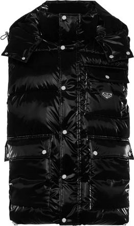 Philipp Plein Nylon Puffer Vest - Heren - Bodywarmers - Zwart - M - Nylon - Jassen