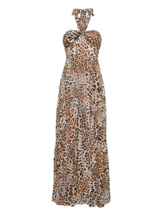 Cara Cara halterneck tiered maxi dress - women - Viscose/Silk - 00 - Neutrals