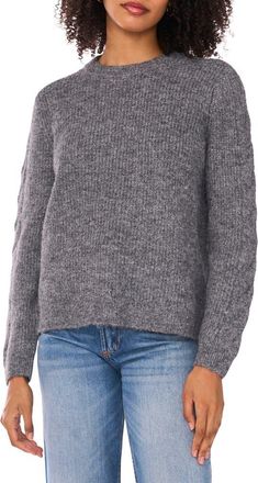1.State Cable Knit Sleeve Sweater in Medium Heather Grey at Nordstrom Rack, Size Xx-Large