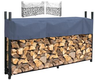 Quick Star Metall Kaminholzregale Au&szlig;en 113 X 115 / 200 X 115 Cm Mit Schutzh&uuml;lle