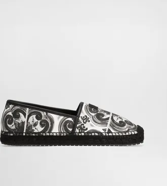 Dolce & Gabbana Shell-print Canvas Espadrilles - Man Sandals And Slides Multicolor 39