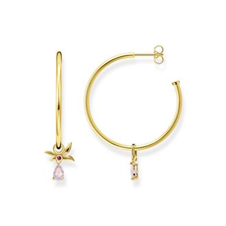 Thomas Sabo Thomas Sabo Creolen Bl&uuml;te gold mit rosa Stein mehrfarbig CR662-973-7