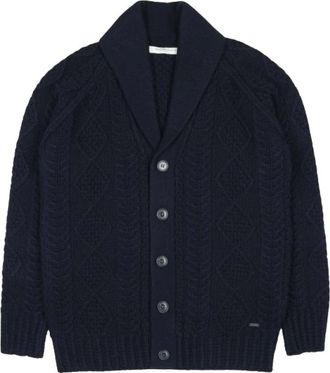 Brooksfield Chaqueta de Punto con Botones - Knitwear - Hombre - Azul - S