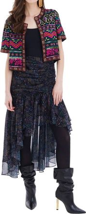 Allison New York Ori Beaded Jacket In Black/pink