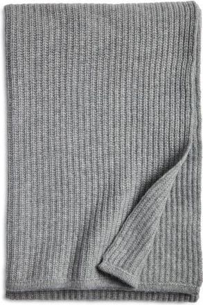 Nordstrom Rib Wool & Cashmere Throw Blanket in Grey Dove Heather at Nordstrom Rack