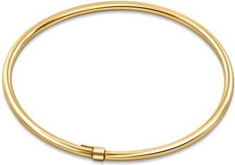 Pompeii3 18K Gold Plated Silver Polished 3mm Slip-On Bangle Bracelet