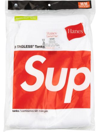 SUPREME Confezione da tre canotte Hanes - Bianco