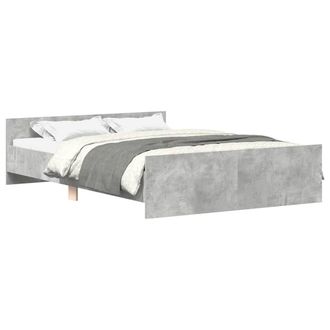 Berkfield Home Bed Frame with Headboard & Footboard Concrete Grey 140x190 cm
