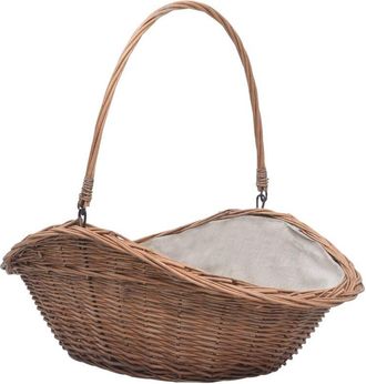 vidaXL Cesta Legna da Ardere con Manico 60x44x55 cm Naturale in Salice - Vidaxl