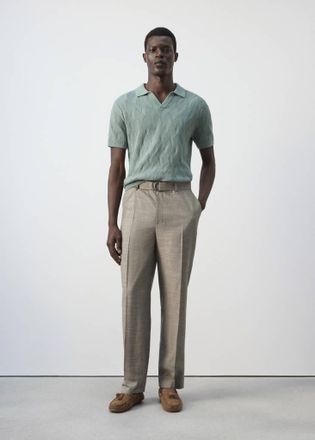 Mango Pantaloni misto lino relaxed-fit grigio visone - Uomo - 44 - MANGO MAN