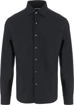 Alessandro Gherardi Stretch Jersey Shirt - Heren - Casual Overhemden - Zwart - 2XL - Leer - Overhemden