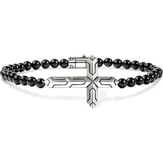 John Hardy Icon 50 Cross Bracelet in Silver at Nordstrom, Size Large