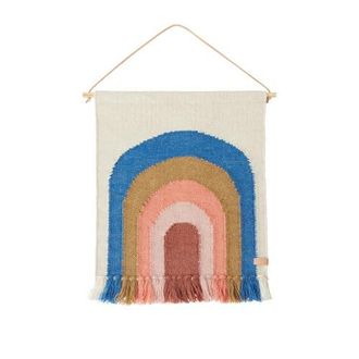 OYOY Follow The Rainbow Mini Wall Rug in Blue at Nordstrom