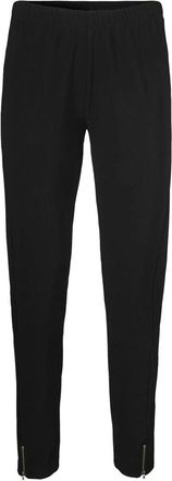Masai Zwarte Leggings met Ritsdetails - Dames - Slim Fit Broeken - Zwart - 2XL - Broeken