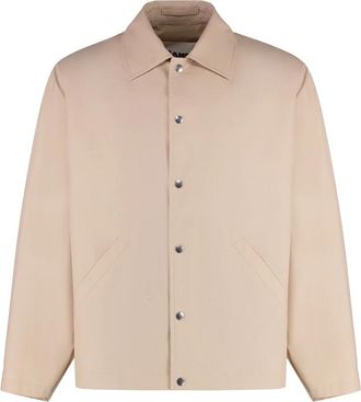 Jil Sander Logo Jacket - Heren - Zomerjassen - Beige - M - Katoen - Jassen
