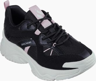 Skechers Womens Womens Low Top Trainers - Black/Multi - Size: 2.5