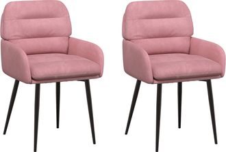 vidaXL Sillas De Comedor 2 Uds. Terciopelo Rosa 59 X 59,5 X 90 Cm Vidaxl