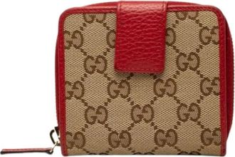 Gucci Pre-owned Vintage Portemonnee (bi-fold) - Dames - Vintage Accessoires - Rood - ONE Size - Leer - Vintage