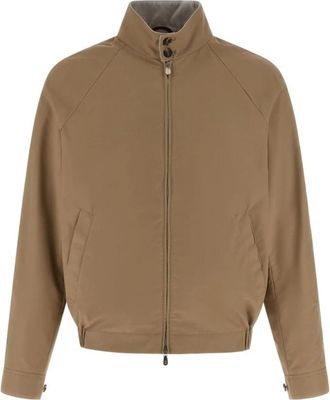 Brunello Cucinelli Giacca con colletto alto e tasche - Heren - Bomber jackets - Bruin - 2XL - Jassen