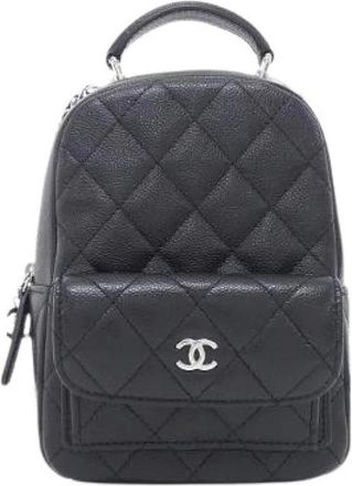 Chanel Pre-owned Timeless Classic Caviar Skin Backpack - Dames - Vintage Rugzakken - Zwart - ONE Size - Leer - Vintage