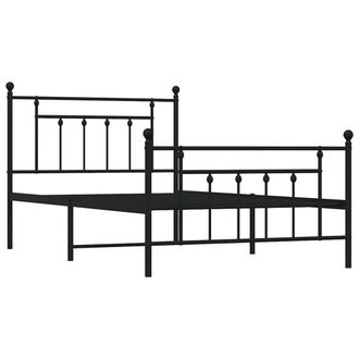 Berkfield Home Metal Bed Frame with Headboard & Footboard Black 100x200 cm