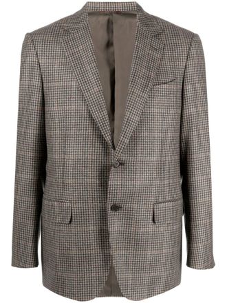 Canali Blazer met pied-de-poule print - Bruin