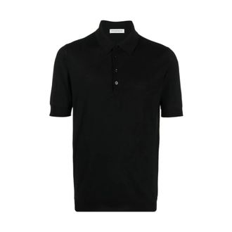Goes Botanical Polo Shirts, male, Black, 5XL, Merino Wool Polo Collar Jumper