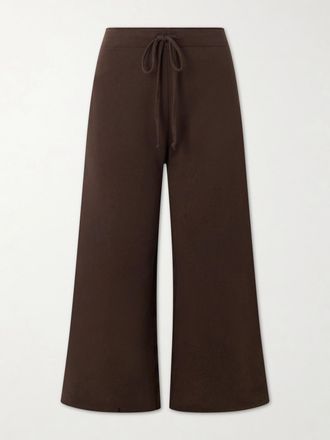 Nili Lotan Pantaloni Sportivi Cropped In Jersey Di Cotone Kiki - Marrone