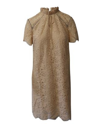 Sandro Sandro Antilope Lace Dress in Peach Polyamide