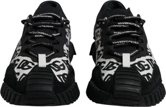 Dolce & Gabbana Black Logo Lace Up Low Top NS1 Sneakers Mens Shoes (Pre-Owned)