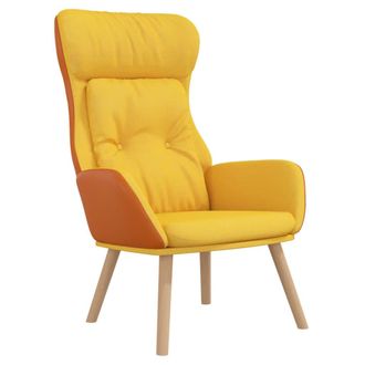vidaXL Sill&oacute;n De Relax De Tela Y Pvc Amarillo Mostaza Vidaxl