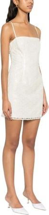 Rotate Rotate Birger Christensen, Kleedjes, Dames, Wit, M, Polyester, Beaded Mini Dress