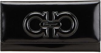Ferragamo Gancini Leather Long Wallet (Bi-Fold) (Pre-Owned)